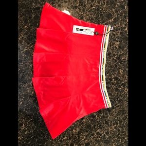 Solow pleated stretchy red Mini skirt